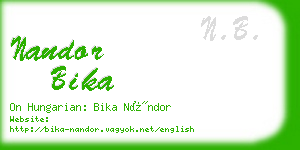 nandor bika business card